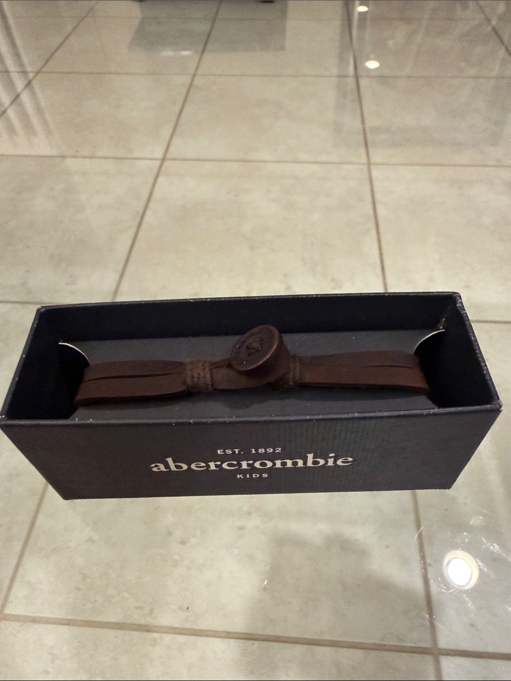 Abercrombie & Fitch Brown Leather Button-Closure Bracelet - Picture 2 of 10